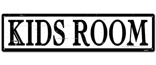 Kids Room Decor,Home Room Wall Decor,Home Decor Sign "Kids Room" 4 * 16" Metal Aluminum Sign - color: Num005