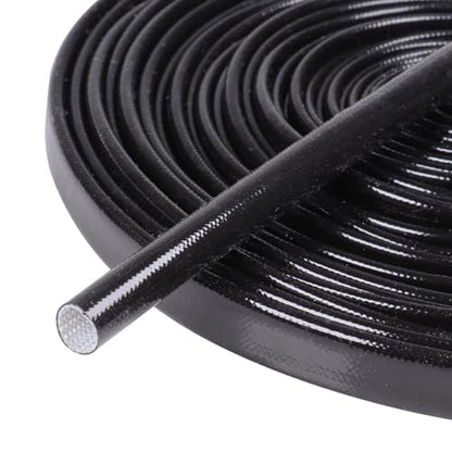 Silicone Fiberglass Sleeve Heat Shield Wire Protective High Temperature Electrical Insulation Self-extinguishing Black (5/16"-16ft) - style: 5/16"-16ft