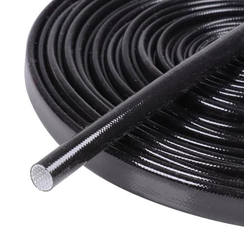 Silicone Fiberglass Sleeve Heat Shield Wire Protective High Temperature Electrical Insulation Self-extinguishing Black (5/16"-16ft) - style: 5/16"-16ft