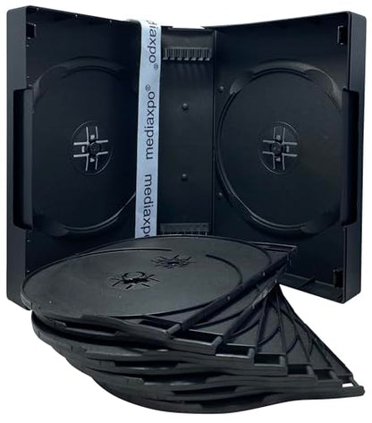 Mediaxpo Space-Saving Multi 16 Disc DVD Cases Holders with Flap - Neatly Store Your Movie Collection (Pack of 100) - size: Pack of 100