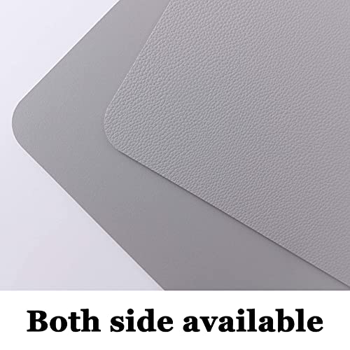Wipeable Placemats Leather Table Mats Waterproof Heat-Resistant Easy to Clean for Dining Table Set Kitchen Table (4, Slate Grey) - color: Slate Grey, size: set of 4