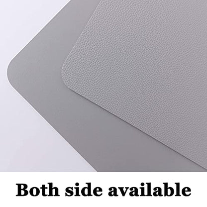Wipeable Placemats Leather Table Mats Waterproof Heat-Resistant Easy to Clean for Dining Table Set Kitchen Table (4, Slate Grey) - color: Slate Grey, size: set of 4