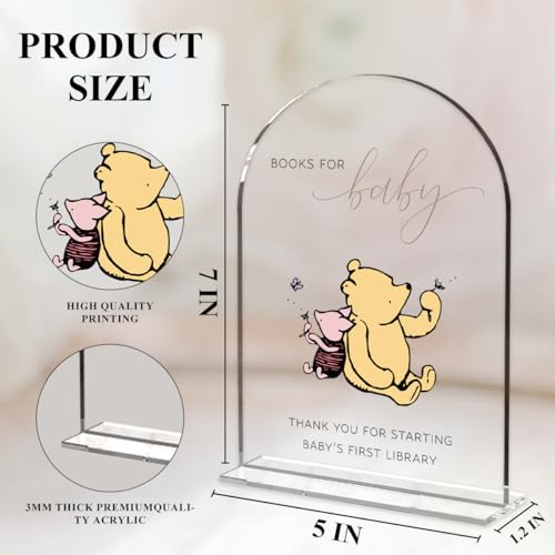 Cute Bear Baby Shower Sign Decor Arch Acrylic decorativesignage0497 | Cute Bear Centerpieces Baby Shower & Event Gift Stations Dessert Table Decor 5x7 Inch - color: BBaby