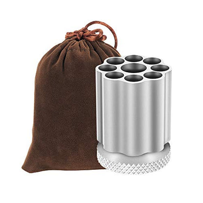 Rotating Revolver Pen Holder, Gun Cylinder Pen Holders, Favorite Pencil Holder and Perfect Stationery Supplies (Silver) - color: silver