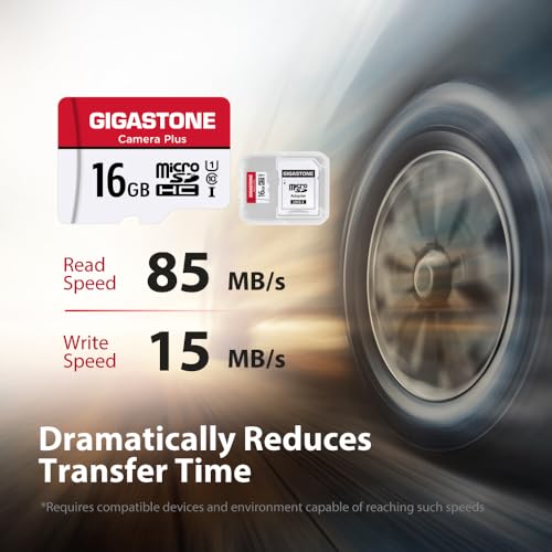 Gigastone 16GB Memory Card Pack of 2 Cards, Camera Plus Series, Speed Up to 85MB/s. Ideal for Full HD Video Gopro Camera Drone, U1 C10 Micro SDHC Card with Mini Case and SD Adapter. - color: 16GB Card Pack of 2