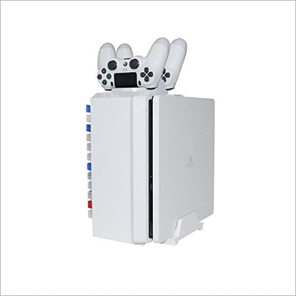 Dobe PS4 Console Stand with Game Disc Storage Tower White for Sony PlayStation 4 Console …