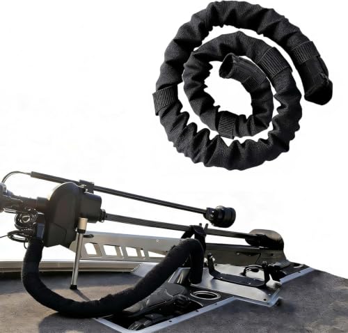 48" Trolling Motor Cable Sleeve - Neoprene Wire Cover for Boat | Neoprene Marine-Grade Protection, Full 48" Length, 2" Diameter Opening, Zipper Closure for Quick Access(Black) - color: Black