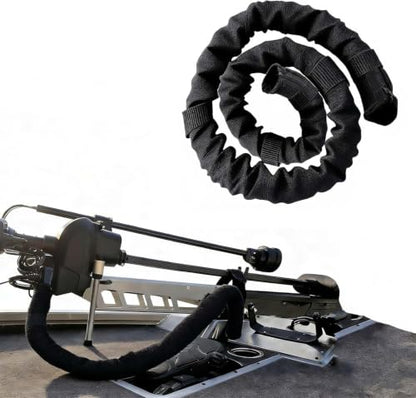 48" Trolling Motor Cable Sleeve - Neoprene Wire Cover for Boat | Neoprene Marine-Grade Protection, Full 48" Length, 2" Diameter Opening, Zipper Closure for Quick Access(Black) - color: Black
