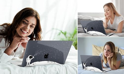 DONGKE Compatible with MacBook Air 13 inch Case 2021 2020 2019 2018 Release A2337 M1 A2179 A1932 with Retina Display & Touch ID, Plastic Hard Shell & Keyboard Cover - Astronaut - color: Astronaut