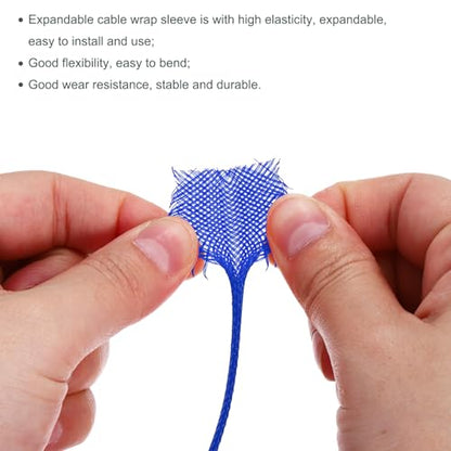 uxcell Expandable Sleeving, 1/4-inch 100ft Cable Sleeve, Blue - color: Blue, size: 1/4" x 100 Ft