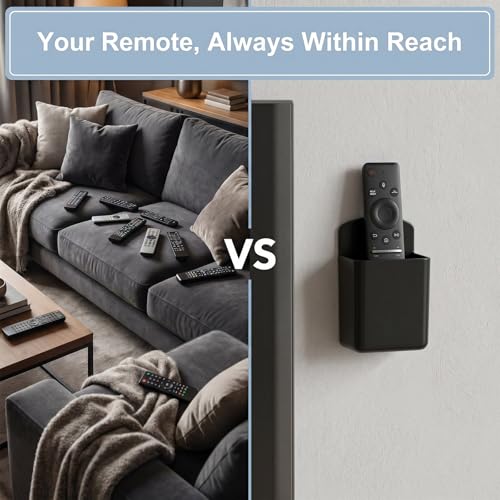 2 PCS Remote Control Holder Wall Mount, TV Remote Control Holder, Self Adhesive Pen Holder Organizers and Accessories for Home Office School (4, White 2Pcs+Black 2Pcs) - color: Set of 4-2 White+ 2 Black
