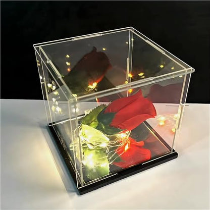 Clear Acrylic Display Case, 6x6x6 inch (15x15x15cm) | Assemble Cube Display Box, Black Base, Dustproof Protection, For Collectibles Memorabilia Figurines - size: 6 x 6 x 6 inches