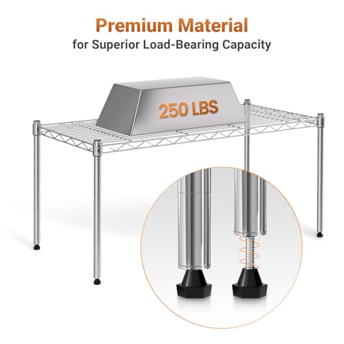 Simple Deluxe Heavy Duty 1-Shelf Shelving, Adjustable Storage Units, Steel Organizer Wire Rack, 29.92" W x 13.78" D x 14.96" H, Chrome,2-Pack - size: 1-Tier Wider, 29.92"W x 13.78"D x 14.96"H, style: 2 Pack