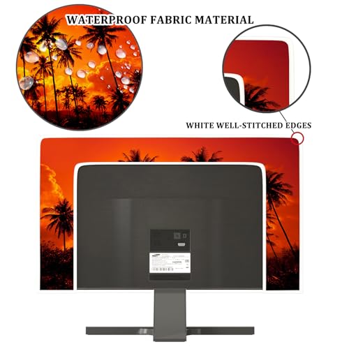 Screen Weatherproof TV Dust Cover 40, 41, 42，43 Inch Panel Case Waterproof Television Cover Sleeve Compatible with OLED LCD LED TV Anti-Static Dustproof LCD/LED/HD,Sunset Sunrise Hawwaii - color: red and black, size: 40-43 Inch for tv cover