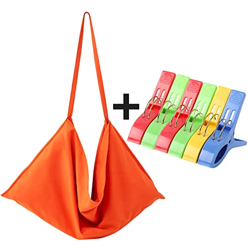 VOCOOL Chaise Lounge Chair Towel Covers with Side Pockets, 85" x 30" Orange | Soft Thick Quick Dry, Beach Chair Cover Pool Chair Towel, Lounge Chair Cover, for Pool Sun Lounger Hotel Sunbathing Vacation - color: Orange