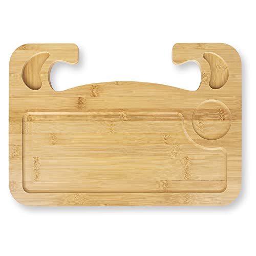 lebogner Steering Wheel Tray, Car Tray for Eating, Hook On Steering Wheel Desk for Food, Laptop and Car Accessories, Car Road Trip Must Haves Gadgets Car Table (Bamboo Wood) - color: Bamboo Wood