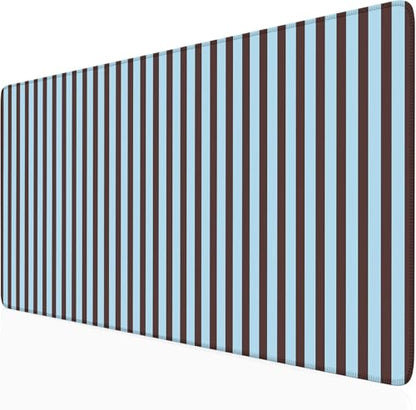 Dark Brown Blue Striped Desk Mat Cute Pastel XXL Large Gaming Mouse Pad Desk Pad Kawaii Cozy Aesthetic Keyboard Laptop Computer Mat Home Office Decor - color: A3- Chocolate Blue
