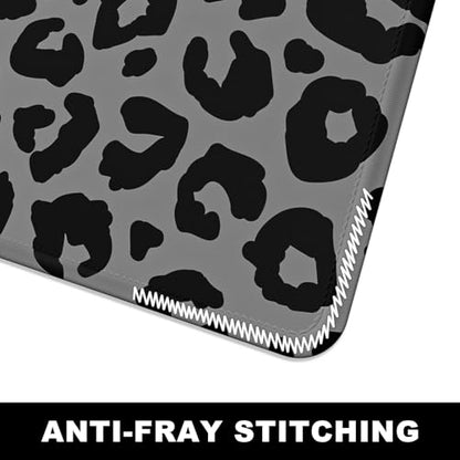 BOSOBO Extended Gaming Desk Mat, XXL Full Cover 31.5 x 11.8 Inches, Black Leopard Print - color: Black Leopard Print, size: XL - 31.5 x 11.8 Inches