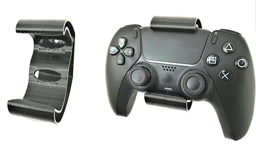 Controller Holder – Under Desk or Wall Mount Compatible with PS5 DualSense and Xbox Controllers | Quick Snap-in Design | Made in USA - color: Black, size: PS5