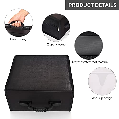 alavisxf xx CD Case, 432 Capacity Nylon Heavy Duty Organizer Wallet for Car | CD DVD Binder, Portable Handle, Zipper Closure, Anti-Slip Sleeves, Movie Media Disc Storage, for Home Office Travel - color: Black