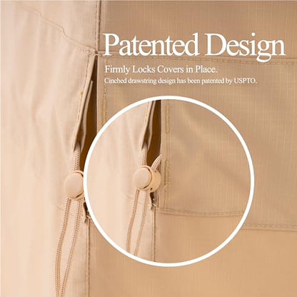 WJ-X3 Patio Chair Cover Heavy Duty, 36W x 40D x 36H, Beige, 1-Pack | Outdoor Furniture Covers, Waterproof, Wide Seat Coverage, Ripstop PU Coating, Air Vent, Easy Handles, All-Season Protection - color: Beige, size: 36W x 40D x 36H, 1-Pack, Patio Chair