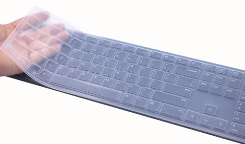 Silicone Keyboard Skin Cover Compatible for Dell Wireless Bluetooth Keyboard KM7321W, Dell Pro Keyboard KB500 & KM5221W (Clear) - color: Clear