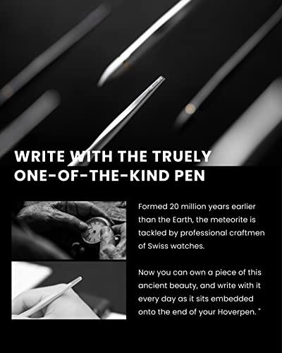 Novium Hoverpen 2.0 Interstellar Edition - Space Black, Unisex, Ballpoint Pen, 23.5 Degree Angle, Schmidt Ballpoint Refill, No Spills, No Spotting, No Explosions - color: Space Black, style: Meteorite Embedded