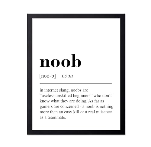 Poster Master Noob Definition Print - Gaming Poster - Dictionary Art - Black & White Wall Design - Typography Art - Funny Game Room or Boy's Bedroom Decor - 8x10 UNFRAMED Wall Art - color: Style-04, size: 8"L x 10"W