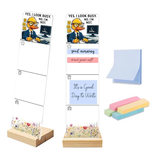 Sticky Note Holder Acrylic Monitor Memo Board Desk Organizers Desk Decor Post It Note Holder Yes I Look Busy No I'm Not Lazy Duck Funny Office Desk Sign - color: Acrylic 9