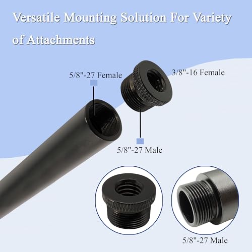 Mic Stand Extension Tube with 3/8" to 5/8" Microphone Extension Pipe Adapter for Mic Booms,Arm Stand 2 Pack
