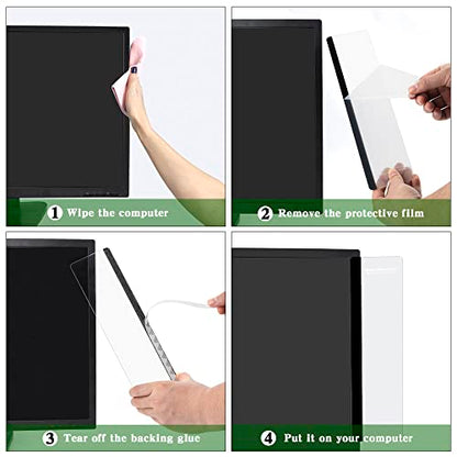 Office Desk Accessories 2pcs Computer Monitor Memo Board Message Board Transparent Acrylic Side Panel Sticky Note Board Left and Right Computer Note Board Suitable for Women Work Form Home Office