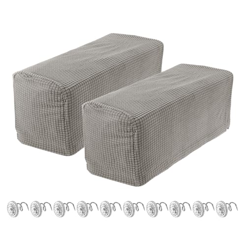 uxcell 2pcs Stretch Armrest Covers for Chairs/Sofas, Couch Arm Covers with Twist Pin, Furniture Protector Slipcovers Taupe - color: Taupe