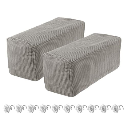 uxcell 2pcs Stretch Armrest Covers for Chairs/Sofas, Couch Arm Covers with Twist Pin, Furniture Protector Slipcovers Taupe - color: Taupe