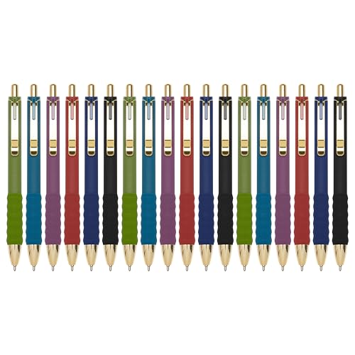 Linbsunne Ballpoint Pens Black Medium Point 1mm Pen with Super Soft Grip Ball Point Pen for Men Women Retractable Pens (Vintage-18 pcs) - color: Vintage-18 pcs