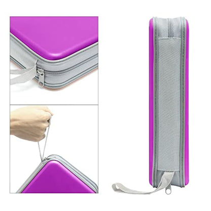 Siveit CD/DVD Case Holder, 80 Capacity Hard Plastic Disc Cases Storage Binder for Car, Home, Office, Travel (Purple) - color: Purple
