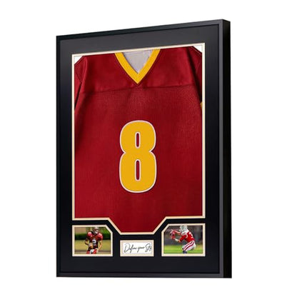 Aluminum Jersey Display Frame Case Large Shadow Box Jersey Frame with Photo Slots 98% UV Protection Clear Acrylic for Football, Hockey, Basketball, Baseball Shirt Ideal Gift for Sports Fans - color: Jersey Frame 8