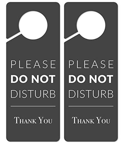 Do Not Disturb Door Hanger Sign, 2 Pack (Printed on Both Sides), 9.3″x3.5″PVC Plastic, Please Do Not Disturb Sign for Home, Office, Hotel, Bathroom, Bedroom, Pumping, Breastfeeding, Therapists, Clinic - color: Regular