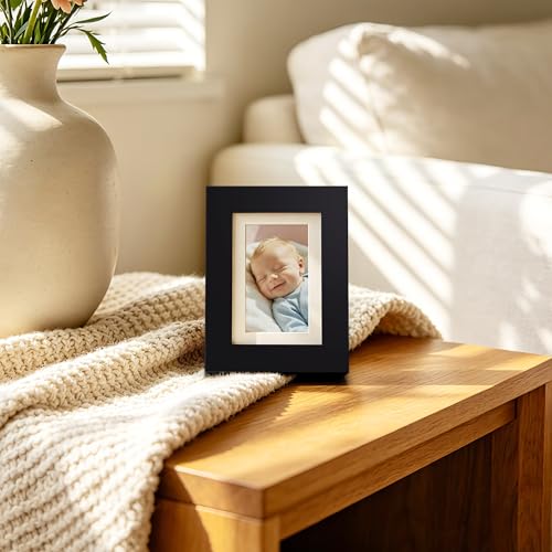 upsimples 2.5x3.5 Picture Frame, Display Pictures 2x3 with Mat or 2.5x3.5 Without Mat, Wall Hanging Photo Frame, Black, 1 Pack - color: Black, size: 2.5x3.5