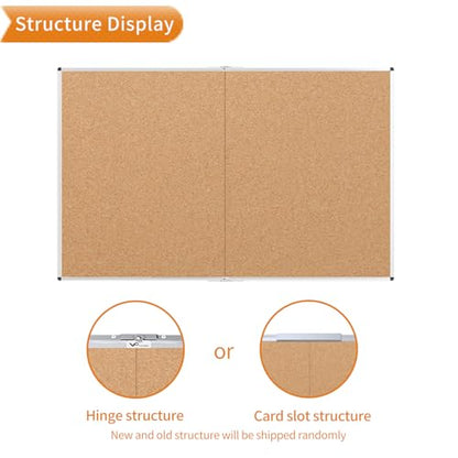 VIZ-PRO Large Cork Bulletin Board/Foldable Noticeboard, 48 X 48 Inches, Silver Aluminium Frame - size: 48 X 48 Inches
