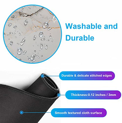 Large Expanded Marble Patterned Mouse Pad, Non Slip Rubber Keyboard Pad | Large Extended Mouse Pad; Full Desk Coverage; Waterproof Coating; Stable Anti-Slide Base For Gaming, Office, Study Daily Use - color: Marble