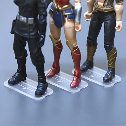 28PCS Action Figure Stand 6" Display Bases with Peg Clear Holder Accessories Compatible with Mavel Legends Series/GiJeo Classified Series/D C/Mo tu Models 1/12 Figures Square - color: 28PACK Transparent(Square)