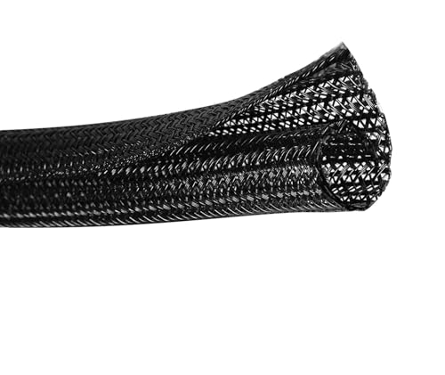 10ft - 1/2 inch Cord Protector Wire Loom Tubing Cable Sleeve Split Sleeve for USB Cable Power Cord Audio Video Cable - Management for TV Computer - Protect Cat from Chewing Cords - Black