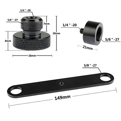 CAMVATE Double Microphone Mounts Bracket T-bar - 1958