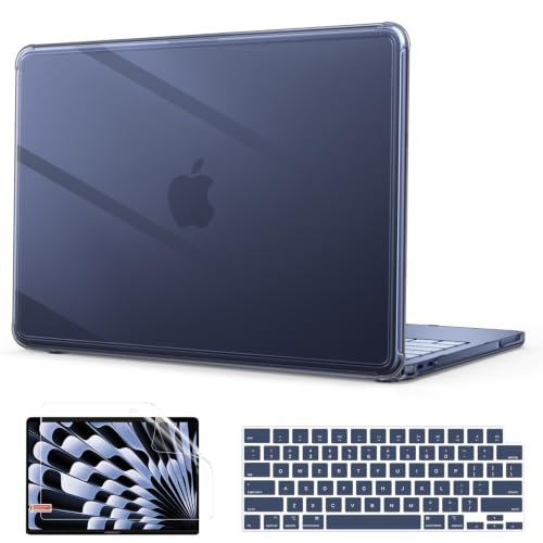 Compatible with MacBook Neo Case 13 inch 2026 Model A3404 with A18 Pro Chip, Anti-Fingerprints Reinforced TPU Bumper Hard Shell for Mac Neo Case with Keyboard Cover & Screen Protector, Crystal Indigo - color: Crystal Indigo