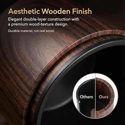 Luxury 2-in-1 Desk Cup Holder with Headphone Hanger for Office, Home, Gaming(Wooden Design) - color: WOODEN DESIGN