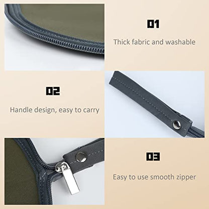 2 in 1 Convertible Round Travel Mouse Pad Mat and Case with Zipper Pouch for Outdoor Business Trip