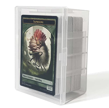 PRODUCT80 8 Pack BitsBins 100+ Card Box with Unique Inner Wall Design, Holds 142 Un-sleeved or 75 Sleeved Standard Playing Cards, Compatible with MTG and Pokemon Cards, Snap Tight Lid - size: 100+ Card Box, Pack of 8