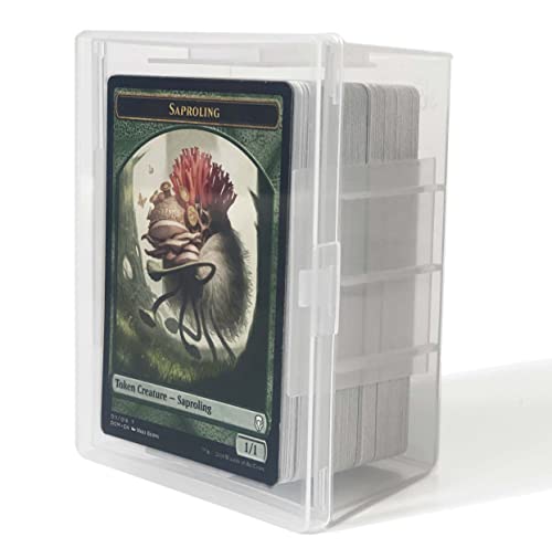 PRODUCT80 8 Pack BitsBins 100+ Card Box with Unique Inner Wall Design, Holds 142 Un-sleeved or 75 Sleeved Standard Playing Cards, Compatible with MTG and Pokemon Cards, Snap Tight Lid - size: 100+ Card Box, Pack of 8