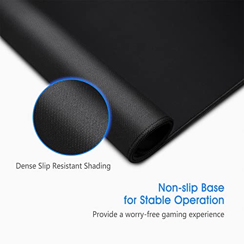 Large Gaming Mouse Pad & Desk Mat (31.5"x11.8") - Non-Slip Rubber Base, Stitched Edge - Black Mousepad for PC, Computer Gaming & Office Work - color: 31.5x11.8black