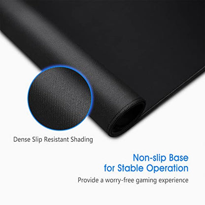 Large Gaming Mouse Pad & Desk Mat (31.5"x11.8") - Non-Slip Rubber Base, Stitched Edge - Black Mousepad for PC, Computer Gaming & Office Work - color: 31.5x11.8black